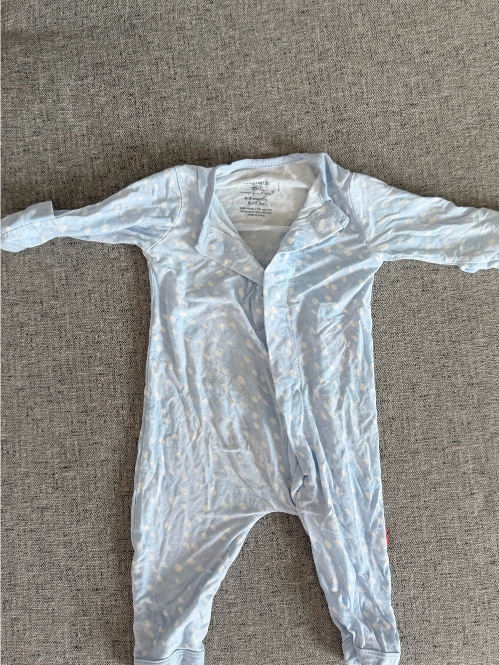 Magnetic Me Baby 0-3M Blue One Piece Coverall - Picture 3 of 3